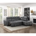 thumbnail image 3 of Lexicon Barre 2-Piece Faux Leather Sectional with Pull-Out Bed in Gray, 3 of 15