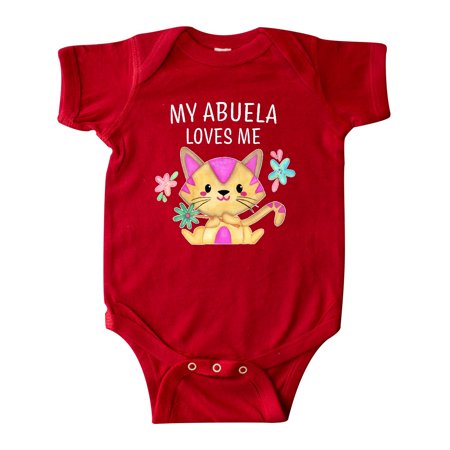 

Inktastic My Abuela Loves Me with Cute Kitten and Flowers Gift Baby Boy or Baby Girl Bodysuit
