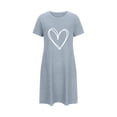 thumbnail image 4 of yievot Nightgowns for Women Valentine's Day Night Shirts Crew Neck Sleepshirt Heart Print Loungewear Sleepwear, 4 of 4