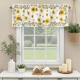thumbnail image 3 of Bee Sunflower Wreath Valances for Windows, Rod Pocket Kitchen Valance Curtains - Soft & Washable Small Window Treatment for Living Room, Bathroom, Yellow Farm Floral 54x18inch, 1 Panel, 3 of 9