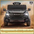 thumbnail image 4 of Track Seven 12V Ride on Car, Licensed Dodge RAM 3500 Ride On Truck with Remote Control, Rear Shock Suspension, LED Headlights, Low Battery Alarm, Bluetooth, Music, Ride on Toy for Kids Aged 3+, Black, 4 of 9