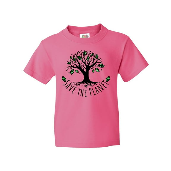 Inktastic Save the Planet Tree Design with Green Leaves Youth T-Shirt