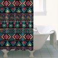 thumbnail image 5 of Small Stall Narrow Shower Curtain 36"W x 72"L – Tropical Bohemian Leaves, Mid-Century Abstract Boho Botanical Bathroom Decor, Vintage Floral Palm Leaf Pattern, Rustic Tribal Folk Style, 5 of 5