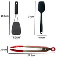 thumbnail image 2 of Cubiertos de 3 piezas, utensilios de cocina antiadherentes, espátula para crema, espátula de nailon, clips para alimentos, 2 of 5