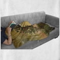 thumbnail image 6 of Fantasy Soft Flannel Fleece Blanket, Rustic Door with Burgeoning and Blossoming Flowers on Wooden Fence, Cozy Plush for Indoor and Outdoor Use, 60" x 80", Pale Brown and Green Brown, by Ambesonne, 6 of 6