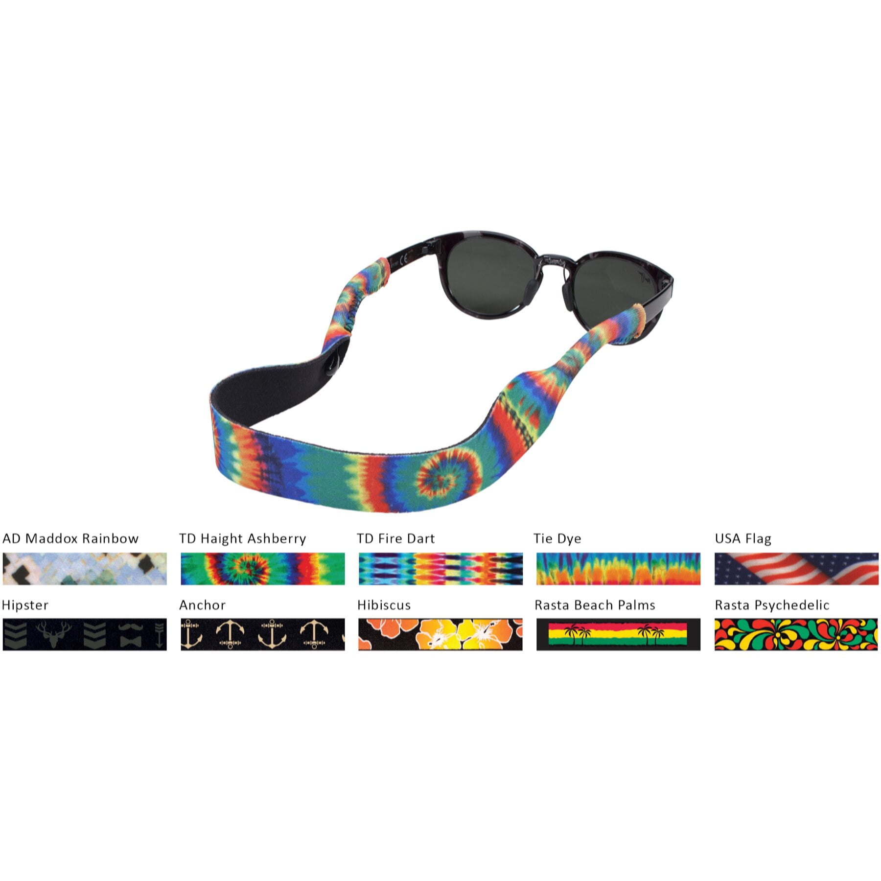 Croakies Original Adventure Scientists Black Adjustable Secure Eyewear Retainer