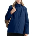 thumbnail image 1 of knqrhpse Fall Jacket Women's Spring And Autumn Thin Outdoor Mountaineering Wear Quick Drying Breathable Windproof Single Layer Coat Hardshell Jacket Womens Coats Tops For Women Casual Fall Dark blue, 1 of 7