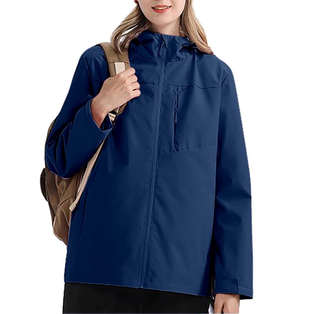 knqrhpse Fall Jacket Women's Spring And Autumn Thin Outdoor Mountaineering Wear Quick Drying Breathable Windproof Single Layer Coat Hardshell Jacket Womens Coats Tops For Women Casual Fall Dark blue