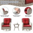 thumbnail image 3 of Meetleisure Outdoor Swivel Rocker Wicker Patio Chairs Sets of 2 With Table, Red, 3 of 7