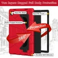 thumbnail image 3 of Mantto Case for Samsung Galaxy Tab A8 10.5-inch (2022) X200 X205 X207,Kids Friendly Shockproof Rubber Rugged Protective Case Kickstand Hyrbrid PC Hard Cover,Red/Black, 3 of 7
