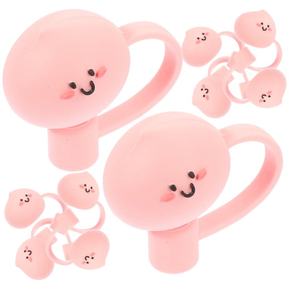 LEORX 8Pcs Silicone Straw Protector Covers Pink Straw Caps for Tumblers