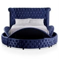 thumbnail image 6 of Furniture of America Vriam Glam Fabric Wingback Storage King Bed in Blue, 6 of 7