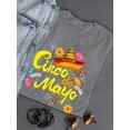 thumbnail image 3 of Cinco De Mayo Hat N Flowers Shaped T-Shirt Women -Image by Shutterstock, Female x-Large, 3 of 4