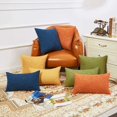 thumbnail image 4 of Set of 2 Fall Pillow Covers Rustic Linen Decorative Square Throw Pillow Covers 18x18 Inch(Orange), 4 of 5