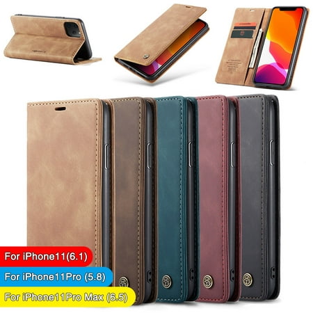 For iPhone 11 Case Pro Max 2019 Luxury Magnetic Leather Wallet Stand Slim (Phone With The Best Camera 2019)