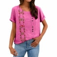 thumbnail image 4 of Shirts For Women Blouse Size Shirt Plus Sleeves Embroidered Short Plus Size Womens Tops, 4 of 6