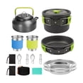 thumbnail image 3 of Ethern Camping Cookware Kit Camping Cooking Set Cups Plates Forks Pot Frying Pan Kettle green, 3 of 9