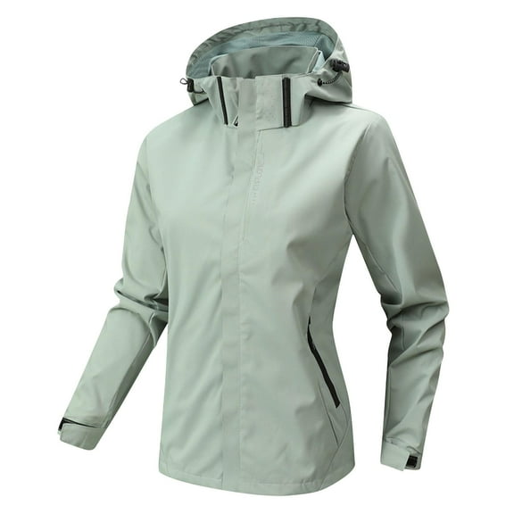 Comfy Stylish Rain Jacket For Men Solid Color Hoodies Loose Windproof Sports Fall And Winter Green Cycling Jackets L
