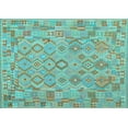 thumbnail image 1 of Ahgly Company Indoor Rectangle Southwestern Light Blue Country Area Rugs, 7' x 10', 1 of 4