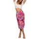 thumbnail image 2 of Faldas hawaianas para mujeres INSPIRE CHIC 2024, falda tropical con fruncido frontal y abertura S, color rosa intenso para la playa de verano, 2 of 6