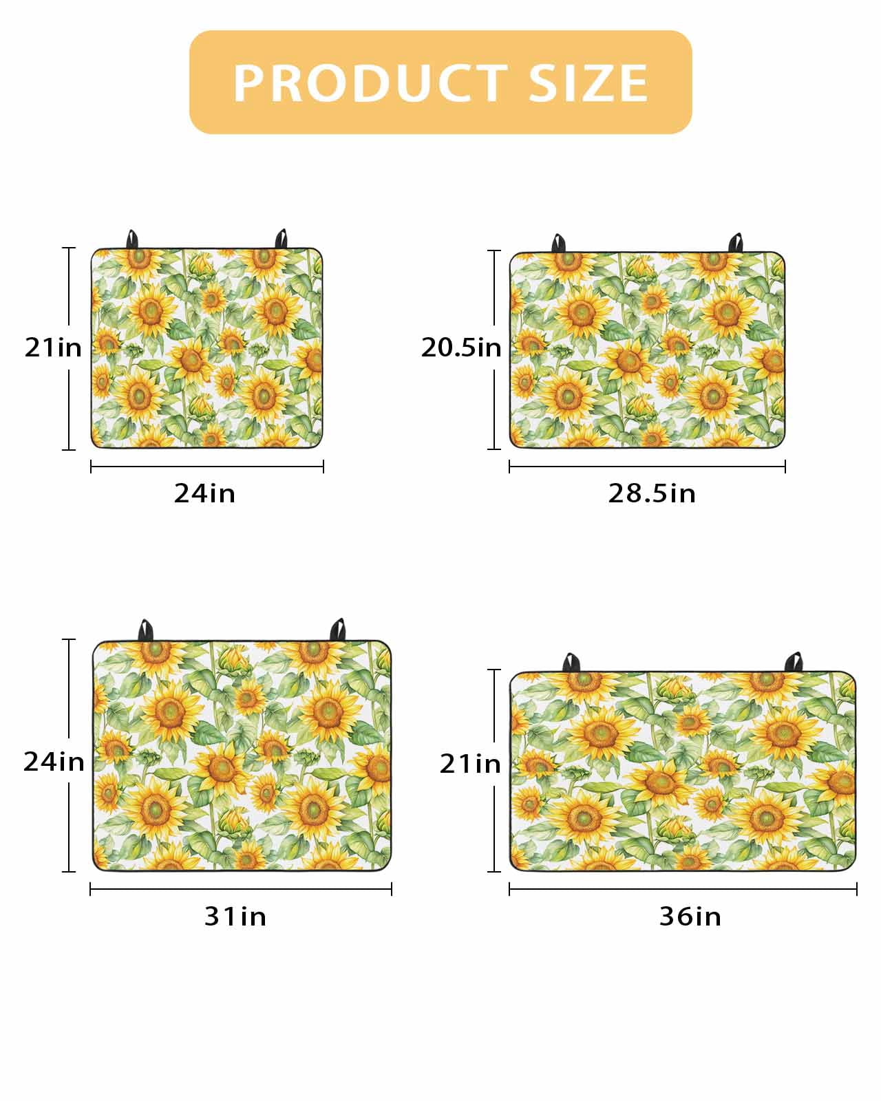 nqOlkjepod Large Induction Cooktop Protector Mat 24"x21", Sunflower Stove Top Covers for Electric Stove, Farmhouse Summer Botanical Watercolor Stove Burner Cover Mats, Glass Top Stove Cover