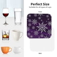 thumbnail image 6 of Lsque Snowflake Gradient Purple Pattern 4" Drink Coasters Set of 4, PVC Leather Absorbent Coasters, Table Coaster Set Decorative Coffee Cup Coasters Housewarming Gift -Square, 6 of 6