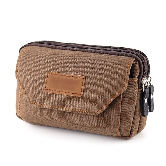 Bolso para teléfono móvil de hombre Apuakthei, bolso de lona multifuncional de estilo horizontal, bolso para teléfono celular de 6.5"