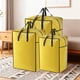 thumbnail image 1 of Bolsa organizadora de gran capacidad para guardar colchas | Plástico amarillo no tejido, plegable, para ropa de cama y mantas, con asas reforzadas y cremallera bidireccional, tallas S/M/L para, 1 of 6