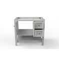 thumbnail image 3 of Bowery Hill Modern 36" Gray Wood Vanity Base with Gold Handles, 3 of 6