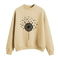 thumbnail image 1 of CEHVOM Mode Décontractée pour Femmes Imprimé Col Rond Manches Longues Amples Hauts Courts Blouse Chandails en Molleton Sans Capuche Liquidation, 1 of 5