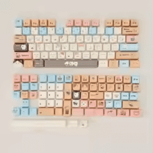 Teclas de Gato Kawaii, Set de Teclas PBT para Teclado Mecánico