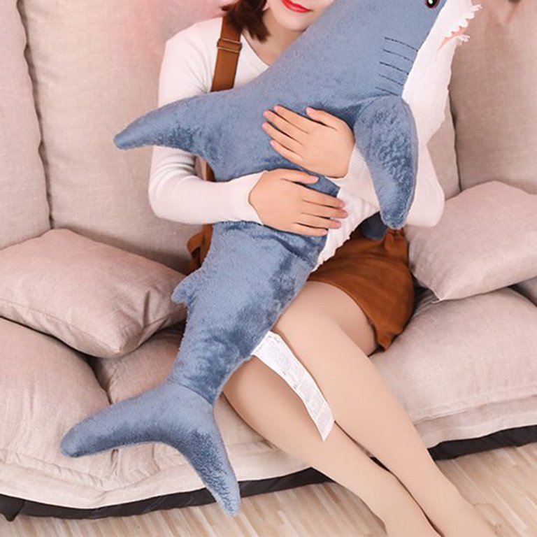 LIWEN Stuffed Shark Toy Large Size Breathable Non-shedding Vibrant Stuffed  Animal Cushion Toy for Sofa Decor 
