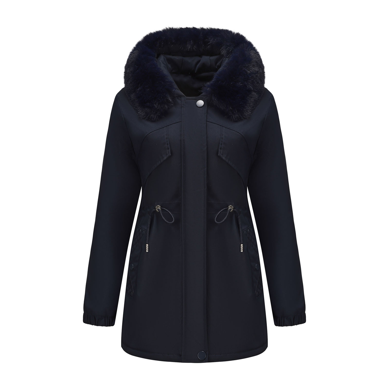 1 Madison Expedition Women's Faux Fur Hooded Parka Jacket - Dark