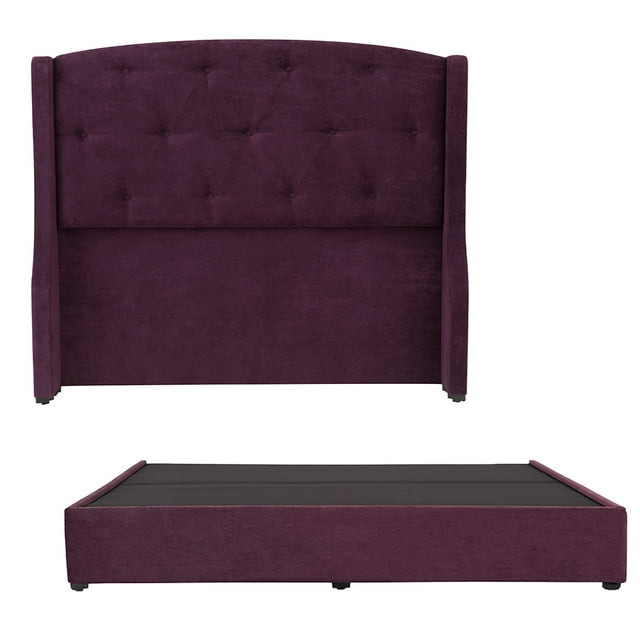 Box Base Cama King Size + Cabecera Zefyr Morado
