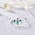 thumbnail image 3 of Emerald CZ Diamond Stackable Matching Band Curved Chevron Engagement Ring Promise Ring 925 Sterling Silver Gemstone Jewelry For Women Gift, 3 of 5