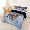 thumbnail image 2 of Castle Fairy Winter Deer Queen Comforter Set 3 Pieces,Snowy Woodland Comforter Sets Queen,White Brown Gray,Black Reversible,1 Comforter and 2 Pillowcases, 2 of 6