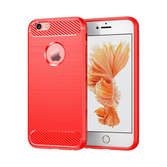 PANDACO Étui en Métal Brossé Rouge pour iPhone 6 Plus Ou iPhone 6s Plus