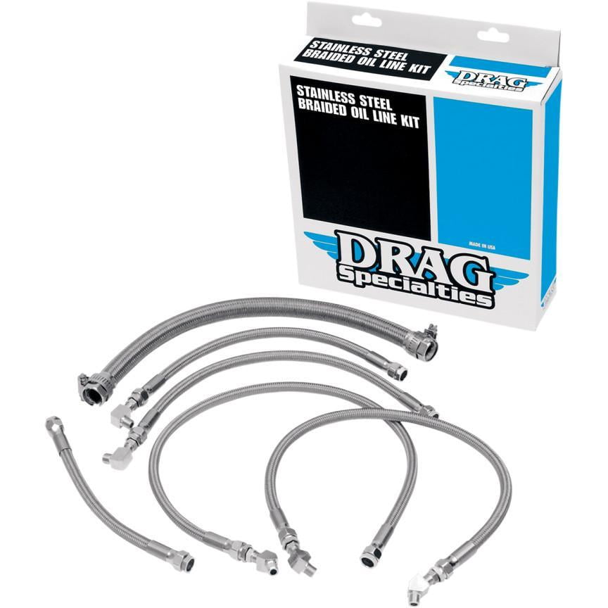 Drag Specialties Stainless Steel Braided Oil Line Kit 07110036