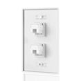 thumbnail image 3 of Ethernet Network Cat5E Wall Plate - Dual 2 RJ45 Keystone Connector Socket Wiring Plug Jack Decorative Face Cover Outlet Mount Panel Female to Female RJ45 Keystone, 3 of 4