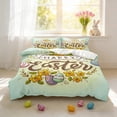 thumbnail image 6 of Happy Easter 3-Piece Bedding Set, Cartoon Rabbit & Egg Pattern Duvet Cover with 2 Pillowcases, Soft Fabric Holiday Decor, 6 of 6