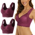 thumbnail image 3 of Pimfylm Bras For Women No Underwire Comfortable Bras For Women Sleep Bras For Women Purple M, 3 of 5