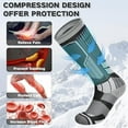 thumbnail image 4 of 2 Pairs Merino Wool Ski Socks, Men Women Compression Snowboard Winter Thermal Socks for Skiing, Snowboarding, Cold Weather, Winter (Blackgrey USA Size 9-12), 4 of 6
