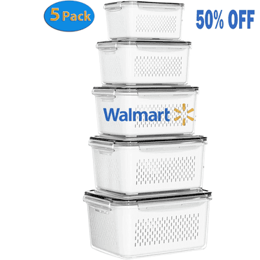 WERSEON Fruit Storage Containers for Fridge, 10 Pcs Airtight Vegetable Storage Bins with Colander, Leakproof Food Containers w/Lids