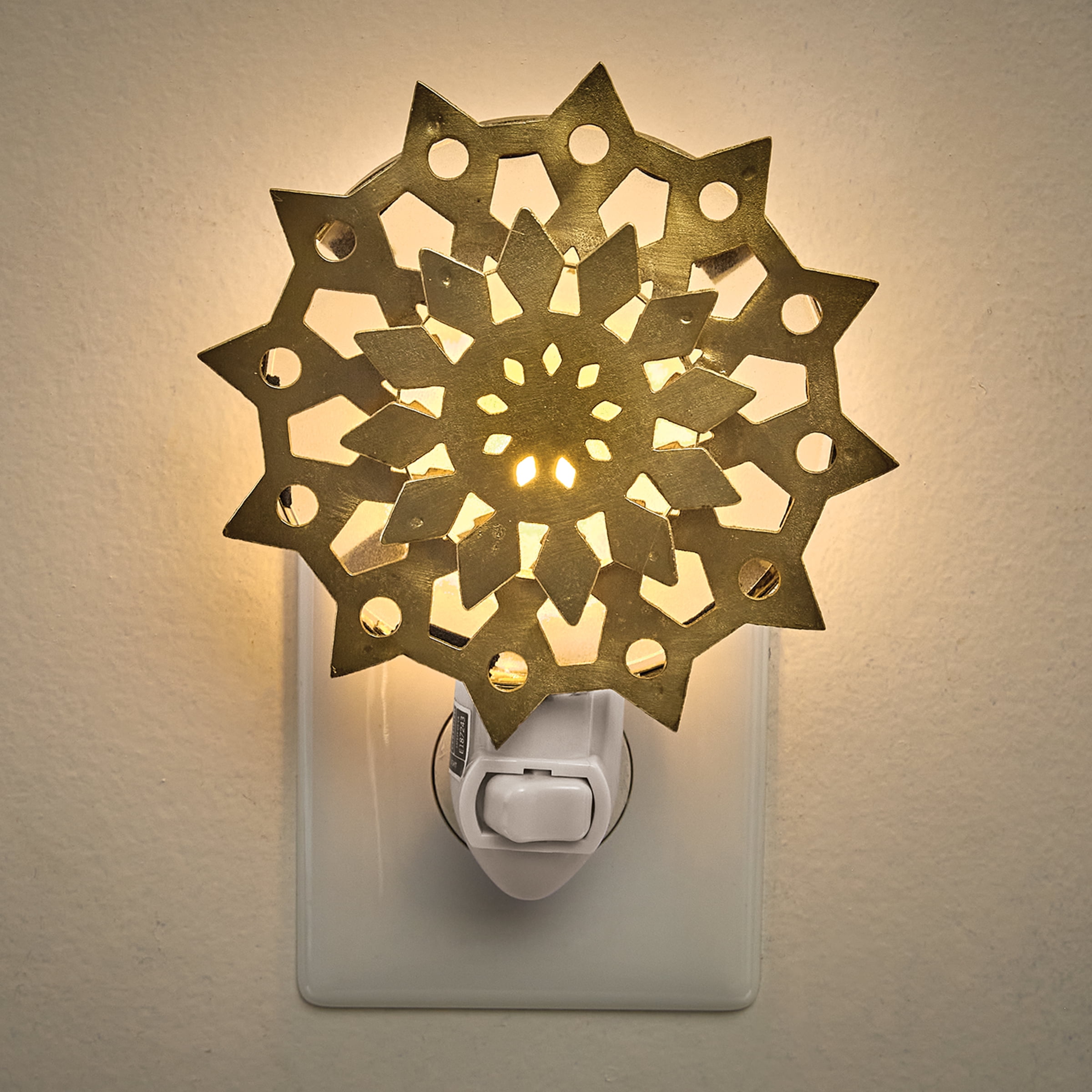 Split P Gold Snowflake Night Light