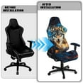 thumbnail image 5 of Xixirimido Gaming Chair Cover with Armrest Covers 3D Printed Stretch Removable Racing Computer Chair Slipcover Set Washable 4 Pieces, Wolf Wonderful Galaxy, 5 of 8