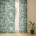 thumbnail image 6 of Vargottam Green Tropical Leaves Design Sheer Curtains for Tall Doors & Windows - Set of 2, 90", Grommet Top, Printed Georgette Light Filtering Panels for Home Decor, 6 of 9