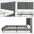 thumbnail image 6 of Tslinn Low Profile Upholstered Platform Bed,King Beds,Dark Grey(Velvet), 6 of 6