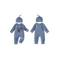 thumbnail image 2 of RUINIXCW Newborn Baby Boy Hospital Coming Home Outfit Waffled Romper Infant Baby Boys Fall Winter Duck Hunting Clothes Mallard Embroidery Long Sleeve Jumpsuit Hat Set, 2 of 9