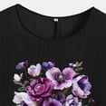 thumbnail image 4 of Camiseta de Mujer Camiseta de Manga Corta Impresión Casual Raglan Suelto de Lino Top Blusas, Cuello de la Tripulación, 4 of 4