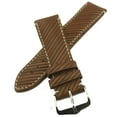 thumbnail image 5 of Hirsch Rivetta Leather Watch Strap - Golden Brown - L - 20mm - Shiny Silver Buckle, 5 of 9
